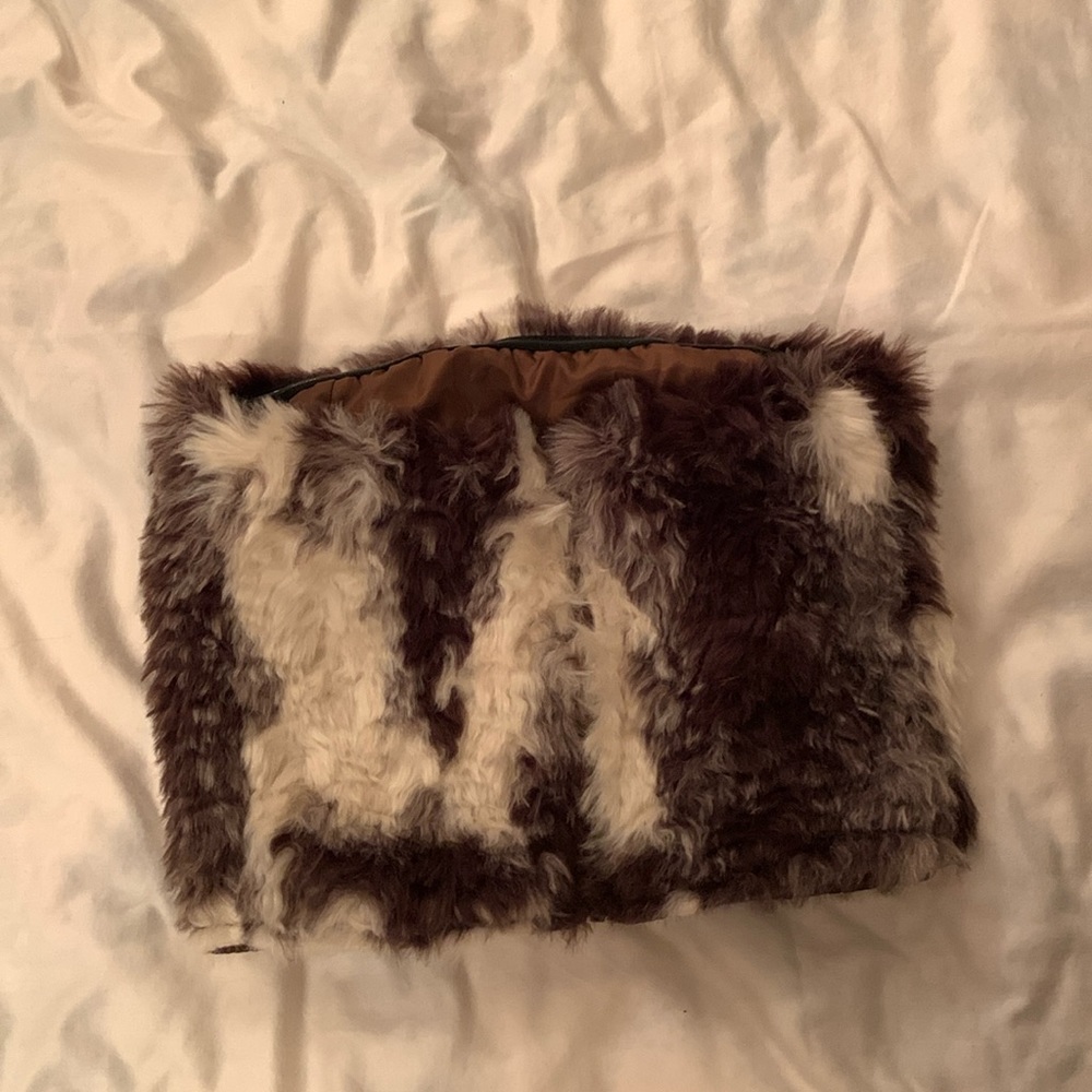 Faux fur strapless top